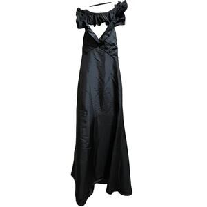 NWT Bill Levkoff Black Asymmetrical Ruffle Gown Size 10 MSRP $245